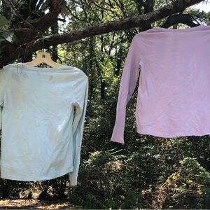 Wonder Nation Long Sleeve Tees - Light Blue and Lavender
